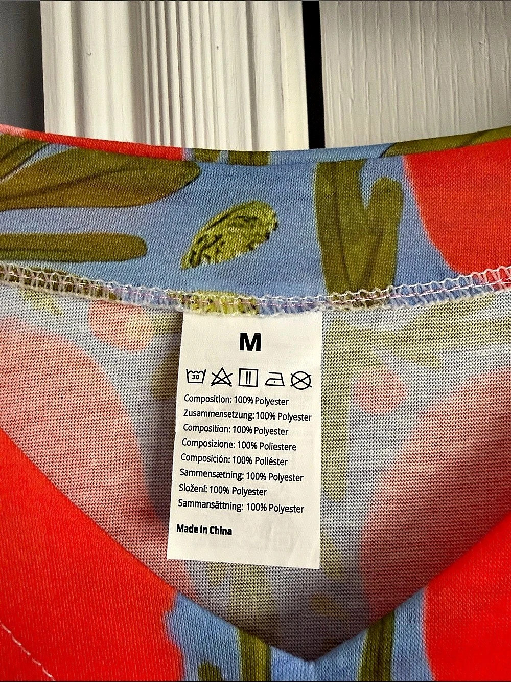 Floral Maxi Dress in Orange & Blue Size Medium Like New - Picture 3 of 6